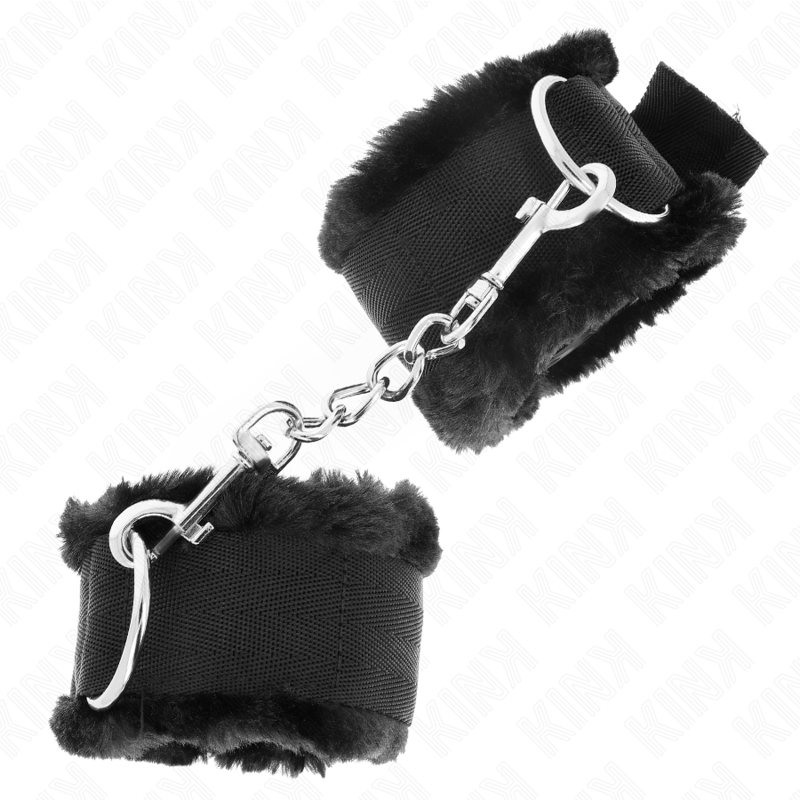 Menottes BDSM Doublées Fourrure Réglables 17-31 cm - Kink