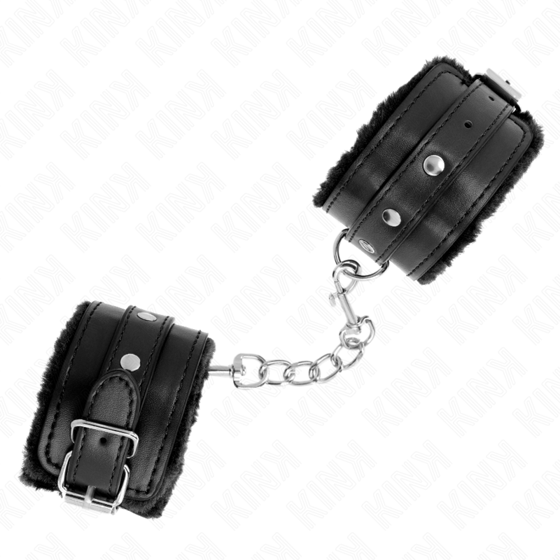 Menottes BDSM Premium Kink Doublées Fourrure - Ceinture Réglable