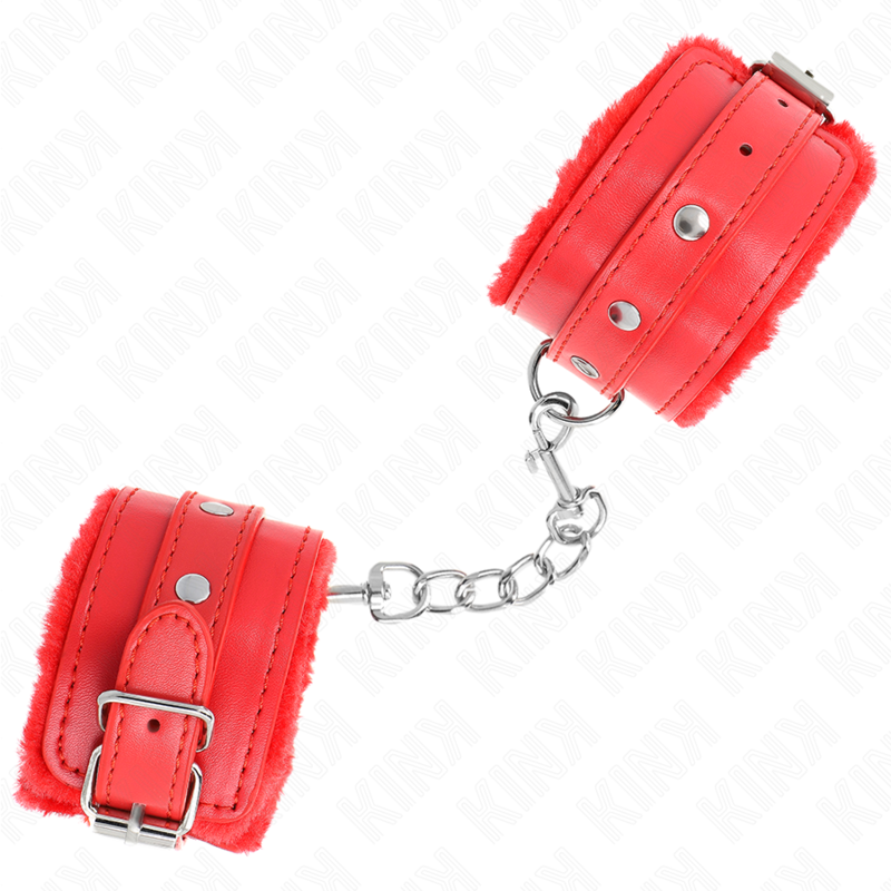 Menottes BDSM Premium Kink Doublées Fourrure - Ceinture Réglable