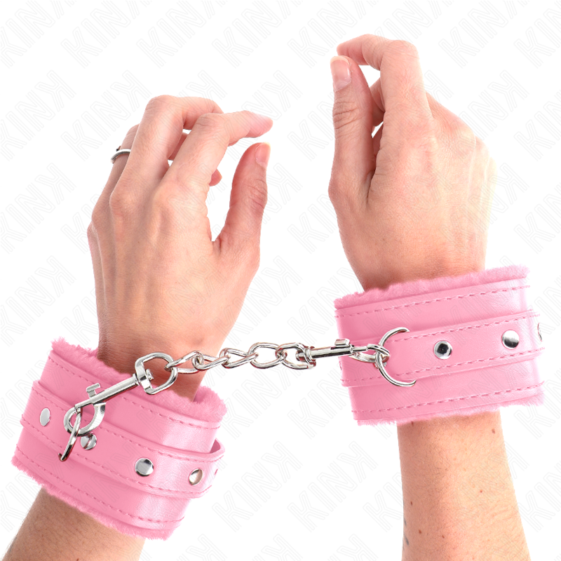 Menottes BDSM Premium Kink Doublées Fourrure - Ceinture Réglable