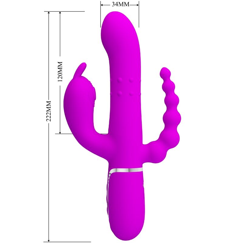 Vibromasseur Triple Cammy 4 en 1 Vaginal Clitoridien Anal - Pretty Love