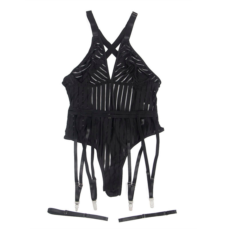 Body Sexy Porte-Jarretelles Intégré Nylon Stretch Noir - Subblime