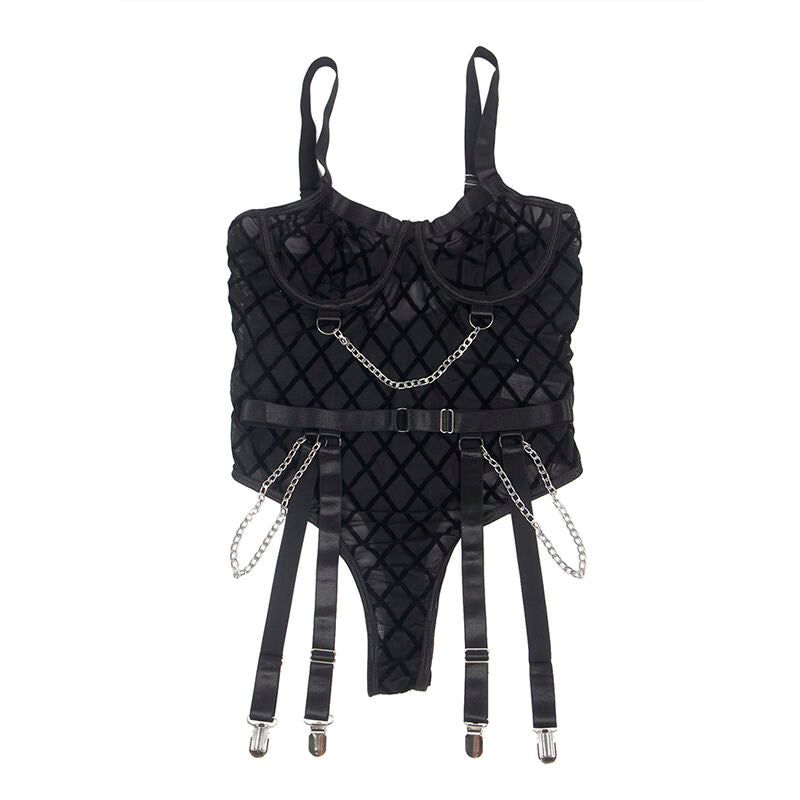 Body Chaînes Métalliques Porte-Jarretelles Nylon - Subblime