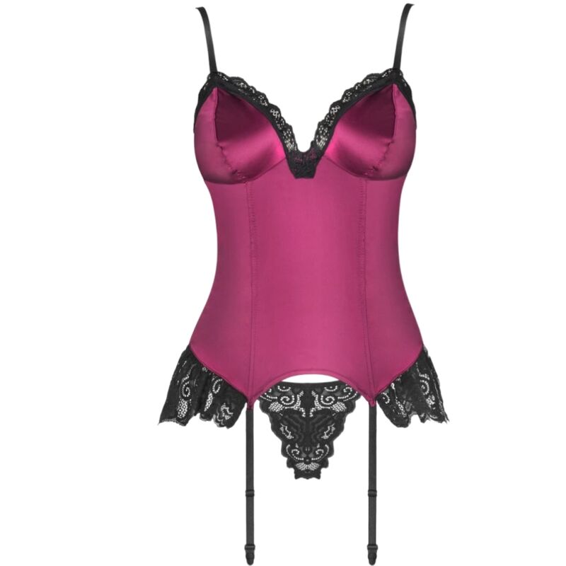 Corset et String Agrafena Bordeaux - Polyamide Élégant - Livco Corsetti