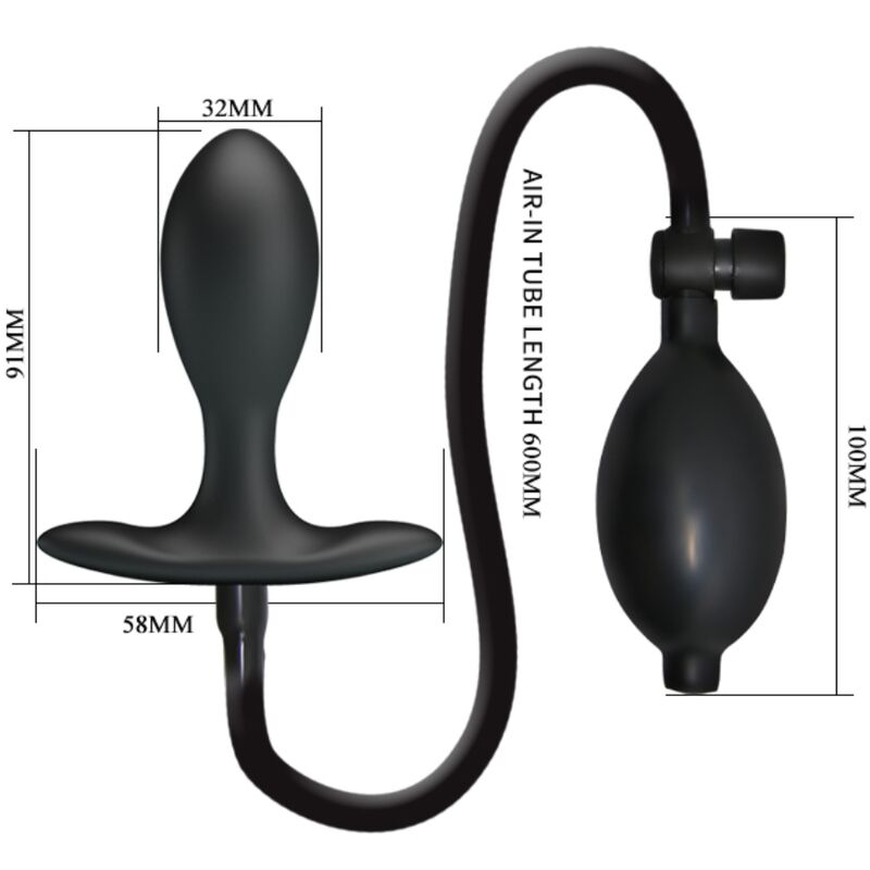 PRETTY LOVE - PLUG ANAL GONFLABLE NOIR