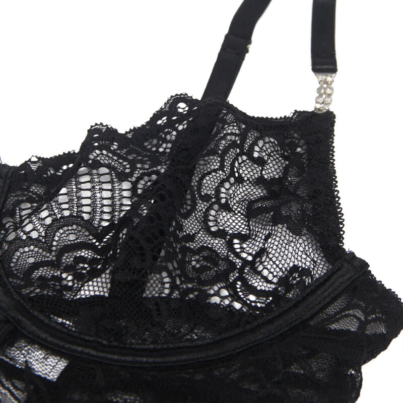 Babydoll Court Dentelle Transparente Bretelles Réglables - Subblime