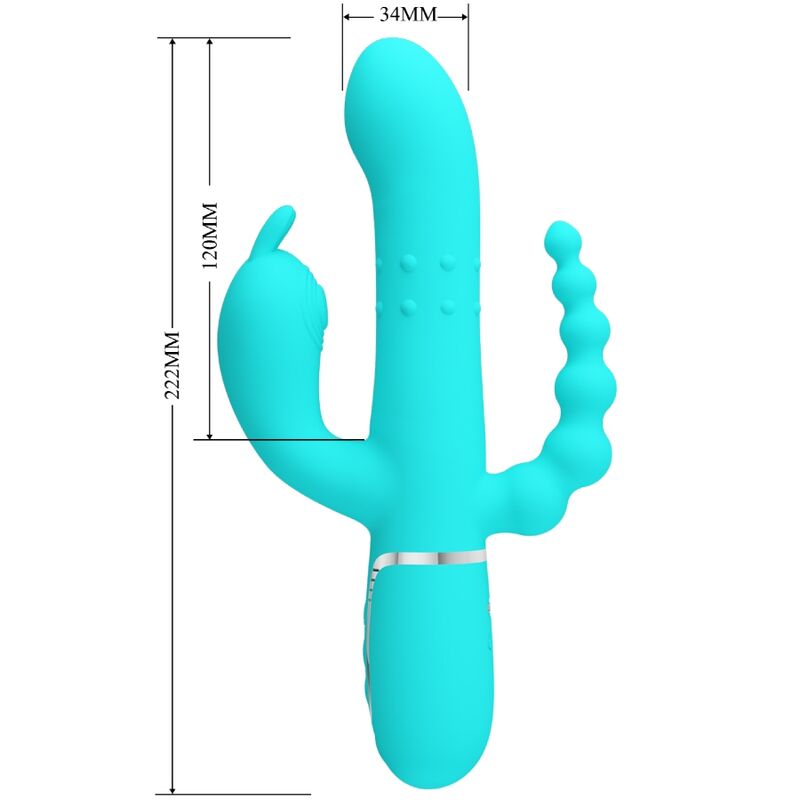 Vibromasseur Triple Cammy 4 en 1 Vaginal Clitoridien Anal - Pretty Love