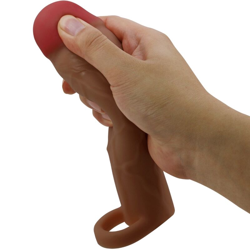 PRETTY LOVE - MANCHON DE PÉNIS HANI AVEC EXTENSION DE 5 CM MULÂTRE