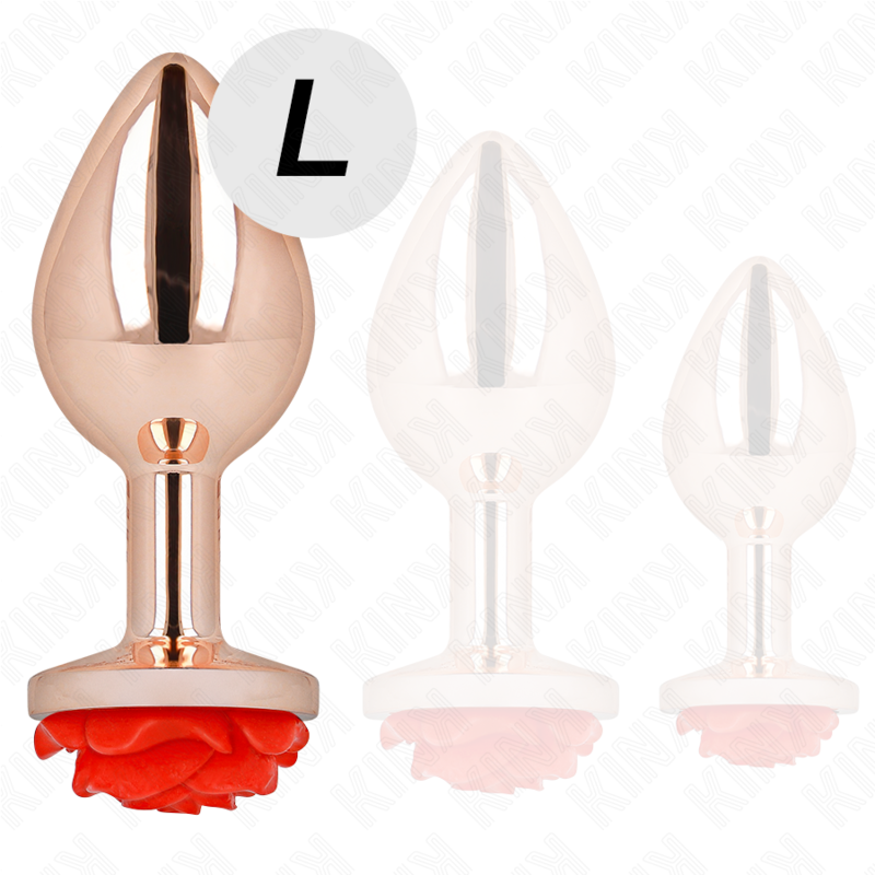 Plug Anal Bijou Rose Rouge Acier Inoxydable - Kink