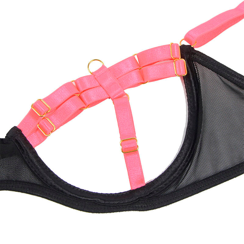 Ensemble Lingerie Soutien-Gorge Collier Jarretières Fluo - Subblime