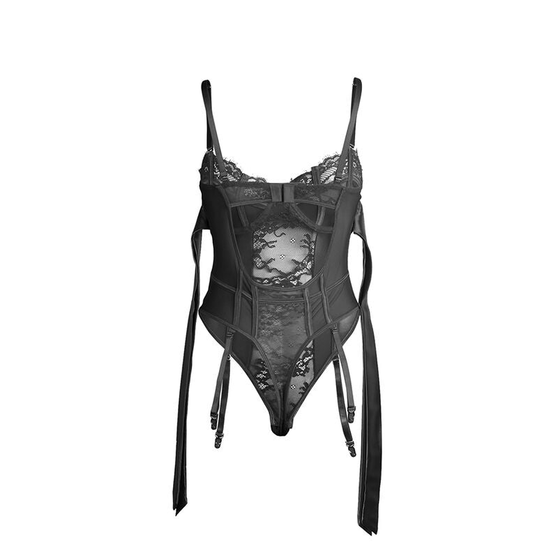 Body Dentelle Ouvert Nœuds et Jarretelles Intégrées - Subblime