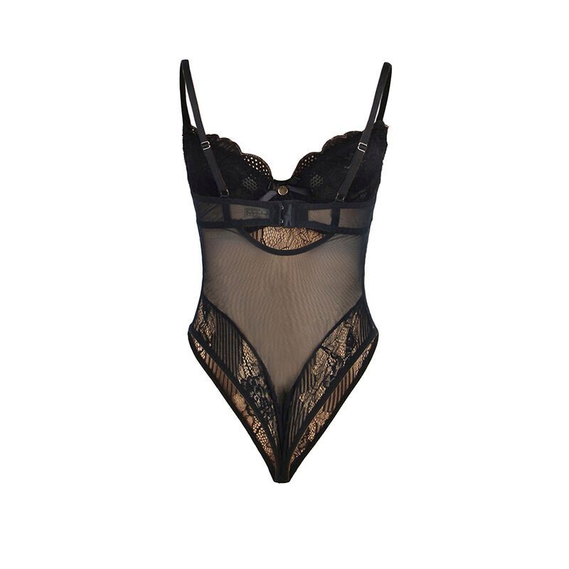 Body Sexy Dentelle Noire Entrejambe Ouvert Push-Up - Subblime