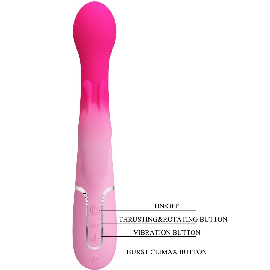Vibromasseur Rabbit Dejon 3 en 1 Va-et-Vient Perles Rotatives - Pretty Love