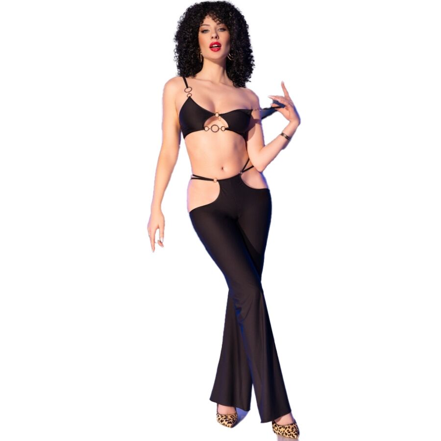 Ensemble Lingerie Top et Leggings Détails Dorés Sexy 3 Tailles - Chilirose