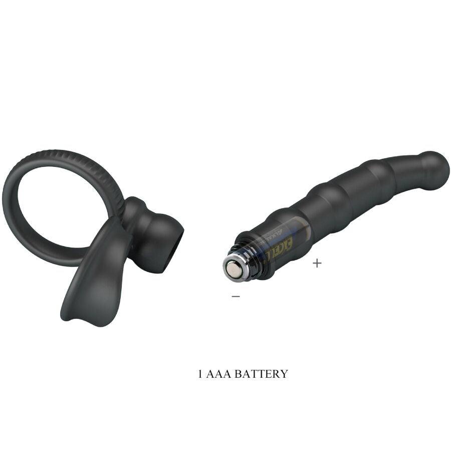 Cockring Vibrant Tatum avec Plug Anal Silicone 10 Vibrations - Pretty Love