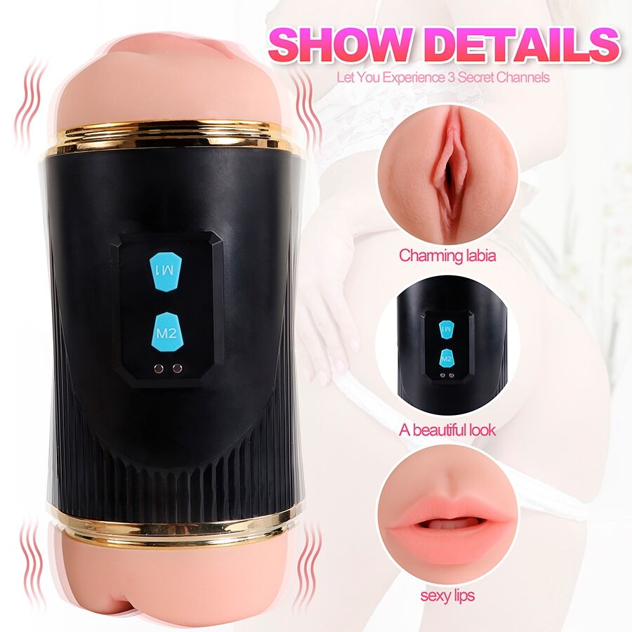 SHEQU - KAY DOUBLE MASTURBATEUR AVEC DOUBLE VIBRATION DE LA BOUCHE ET DU VAGIN