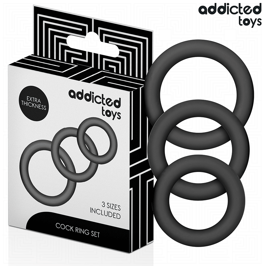 Lot de Cockrings en Silicone Souple 3 Anneaux - Addicted Toys