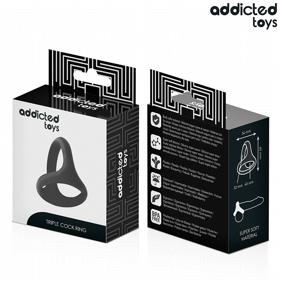 ADDICTED TOYS - ANNEAU PÉNIS TRIPLE ÉPAIS