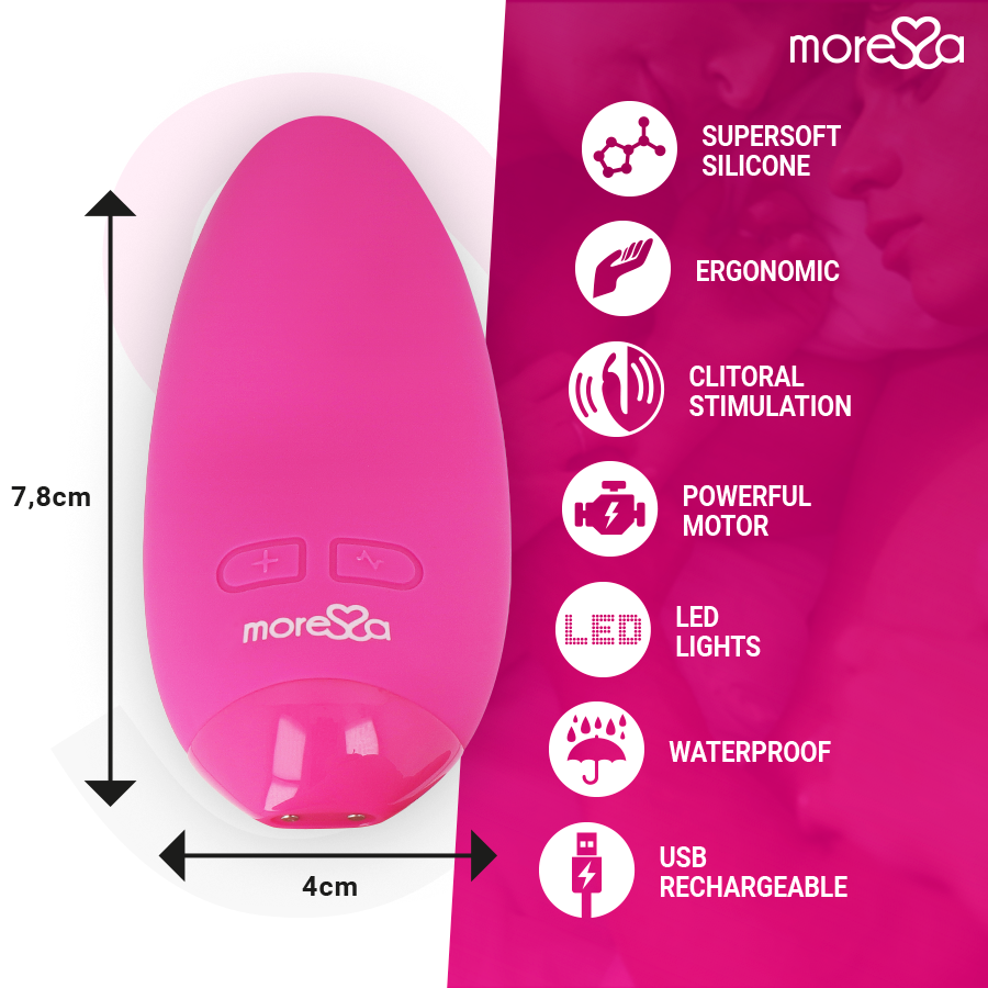 Mini Vibromasseur Blossom Courbé 6 Modes 3 Intensités USB - Moressa