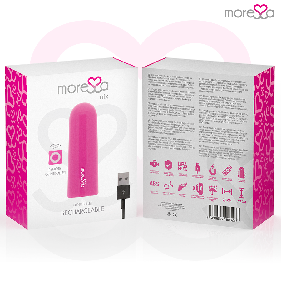 Vibromasseur Télécommandé Nix Portable Culotte - Silicone IPX7 - Moressa