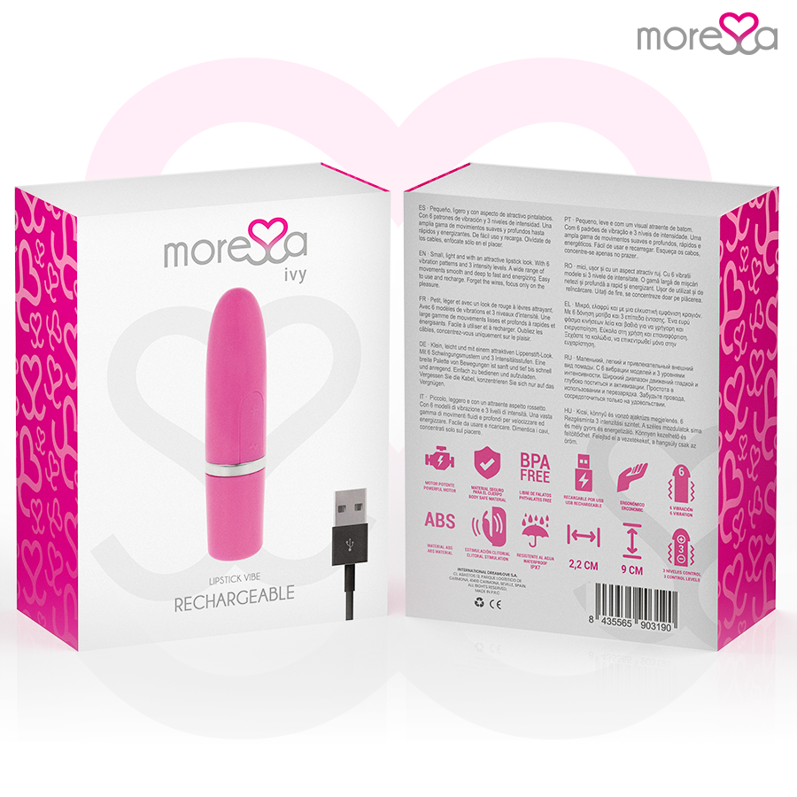 Vibromasseur Voyage Ivy Format Rouge à Lèvres - Silicone IPX7 - Moressa