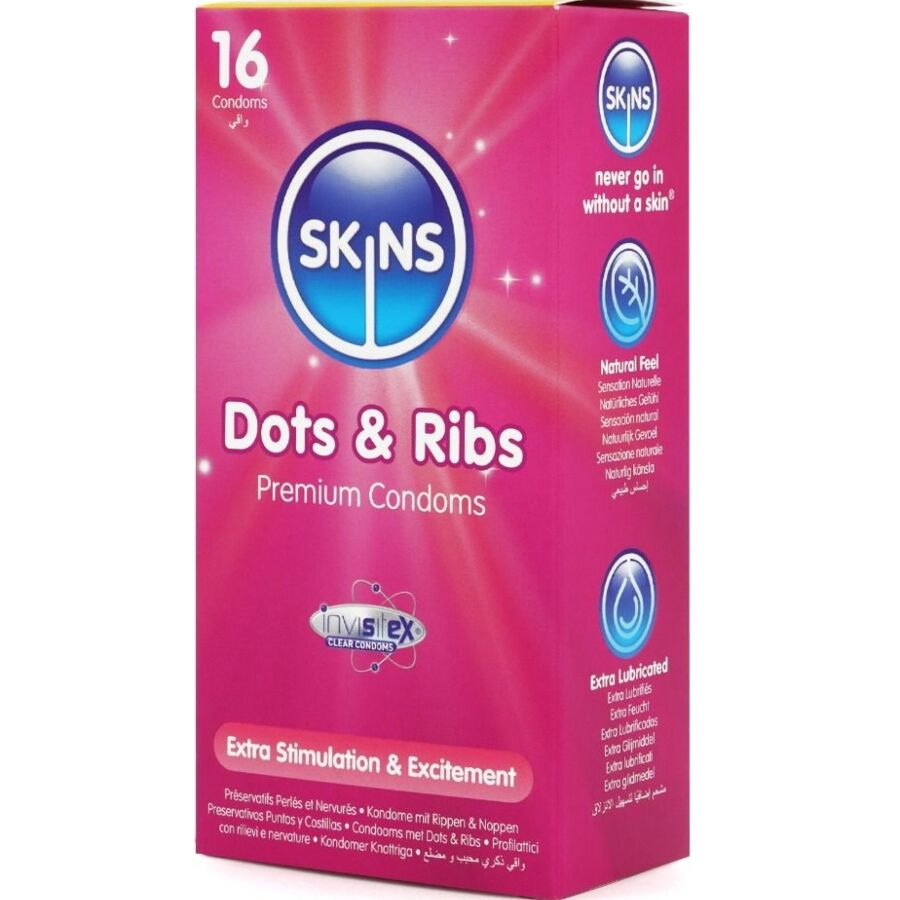Préservatifs Skins Dots and Ribs - Points et Nervures Stimulants