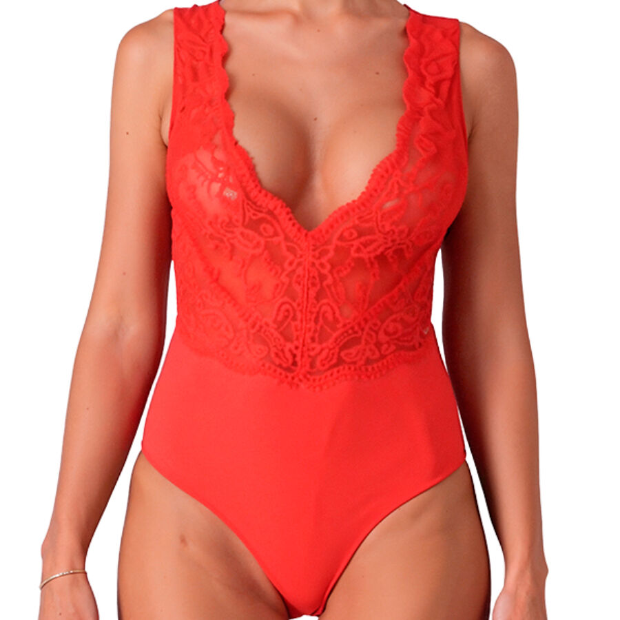 Body Sexy Evalie Dentelle Décolleté V Empiècements Transparents - Passion