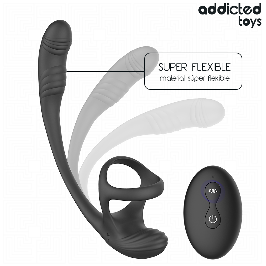 Tige flexible du stimulateur prostatique Addicted Toys pliée pour montrer sa souplesse