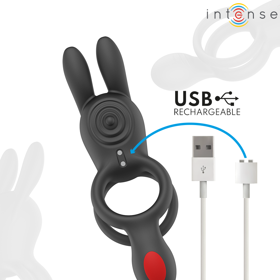 Recharge USB magnétique du cockring vibrant Quinn d'Intense