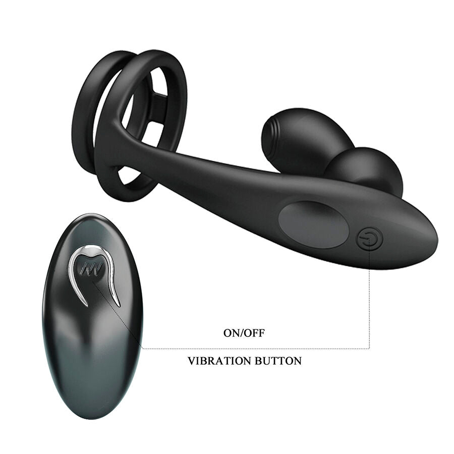 Plug Anal Vibrant Cockring Prostate 12 Modes Télécommande Rechargeable - Mr Play