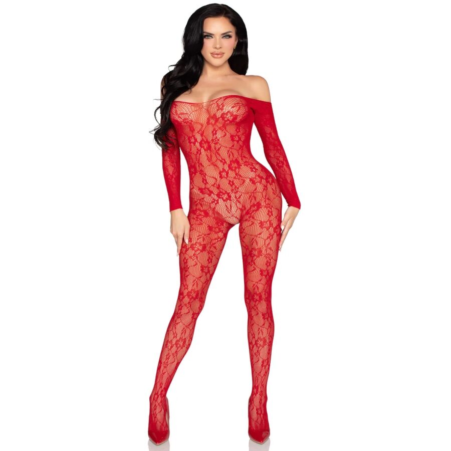 Bodystocking Dentelle Florale Taille Unique 2 Coloris - Leg Avenue