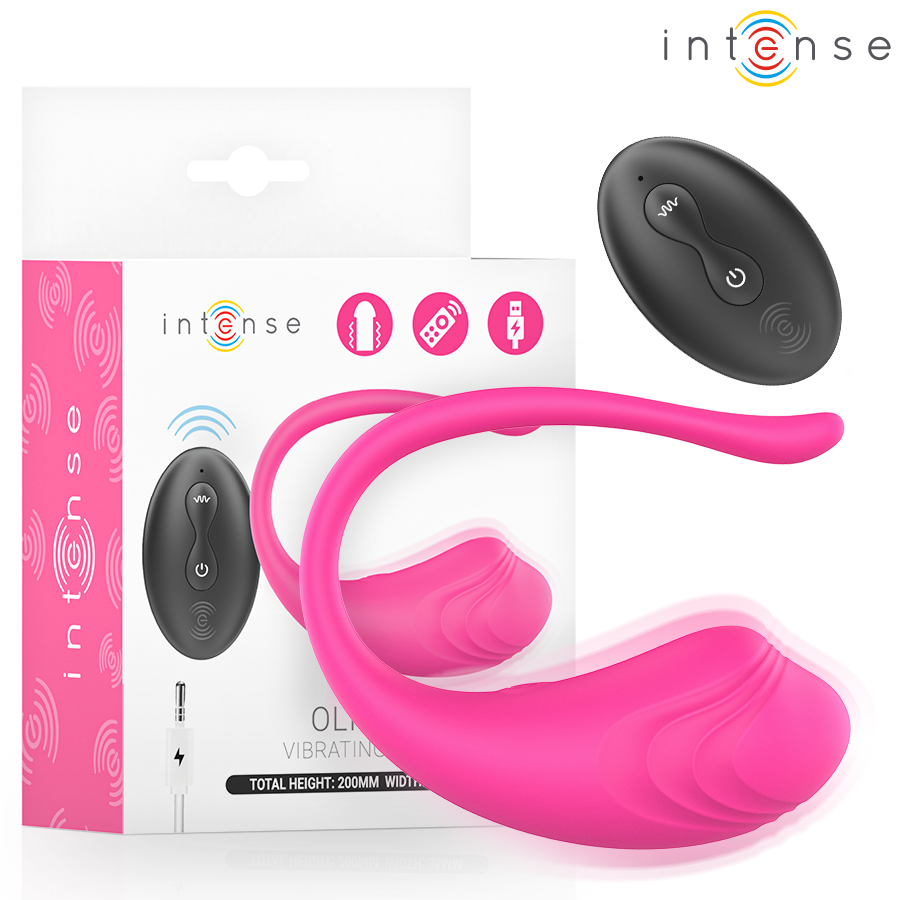 Boîte de l'œuf vibrant Olivia Intense rose avec sa télécommande