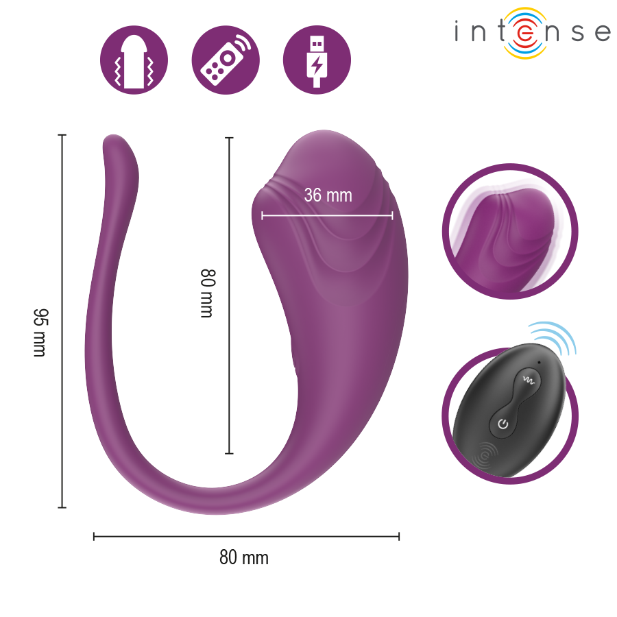 Cotes de l'œuf vibrant Olivia Intense violet et de sa queue souple