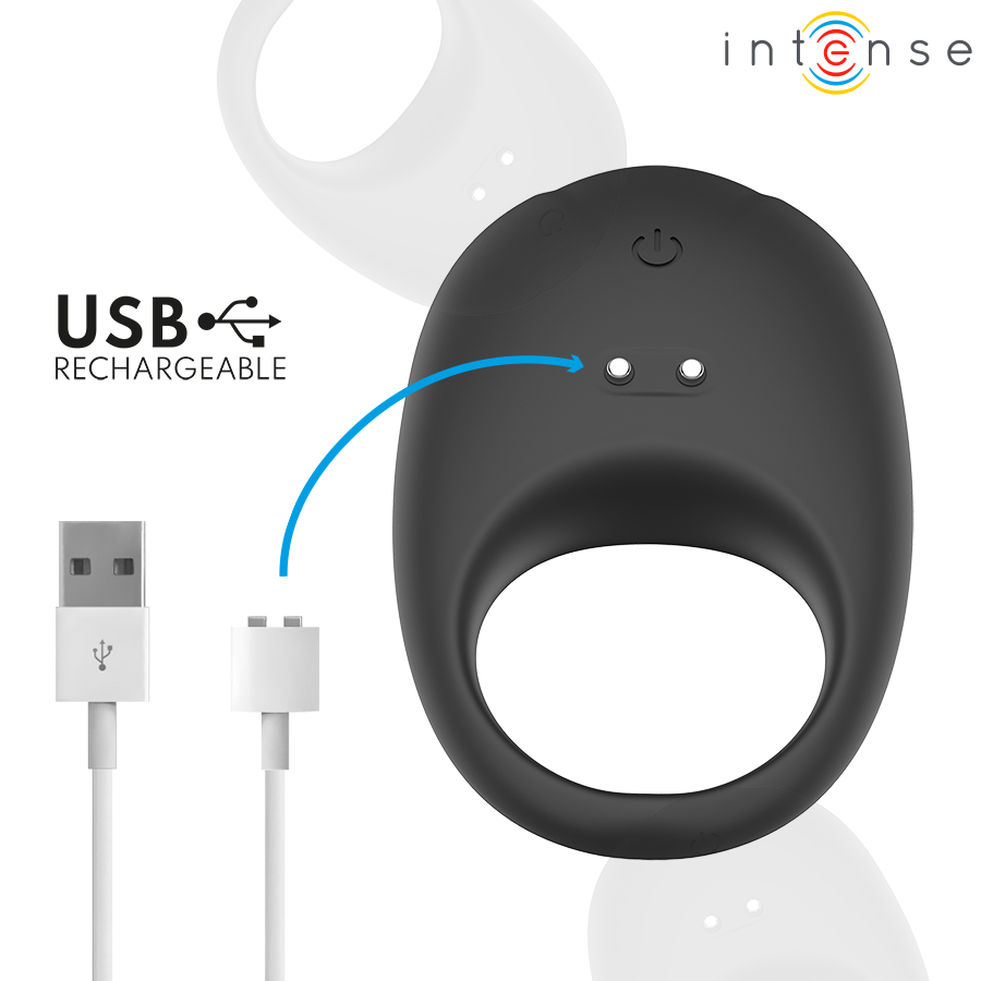 Recharge USB magnétique du cockring vibrant Merlotte d'Intense