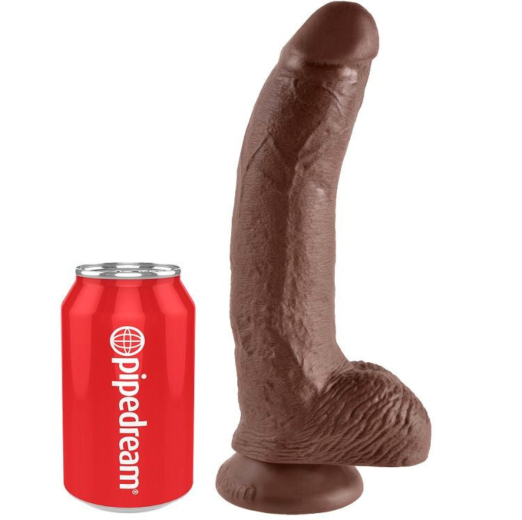 Gode Réaliste avec Testicules Ventouse 22,9 cm Latex - King Cock