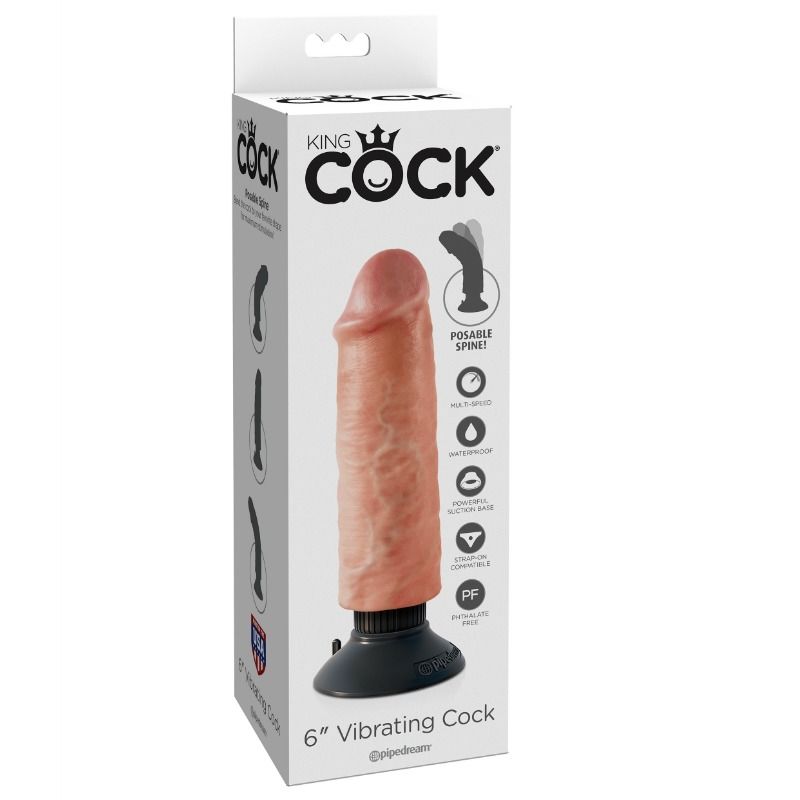 Gode Réaliste Vibrant Ventouse - King Cock