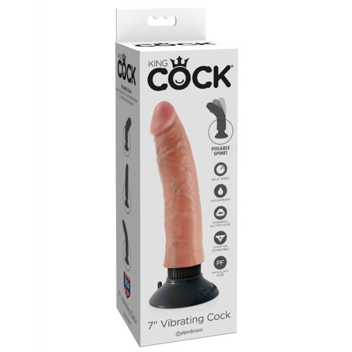 Gode Réaliste Vibrant Ventouse - King Cock