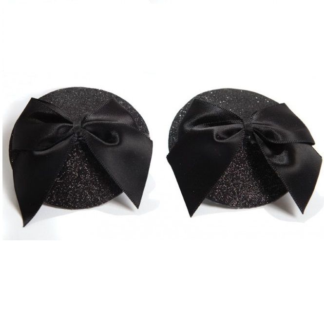 Cache-Tétons Burlesque Brillants avec Nœud Adhésifs Réutilisables - Bijoux Burlesque Pasties