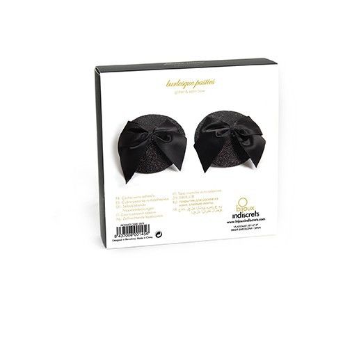 Cache-Tétons Burlesque Brillants avec Nœud Adhésifs Réutilisables - Bijoux Burlesque Pasties