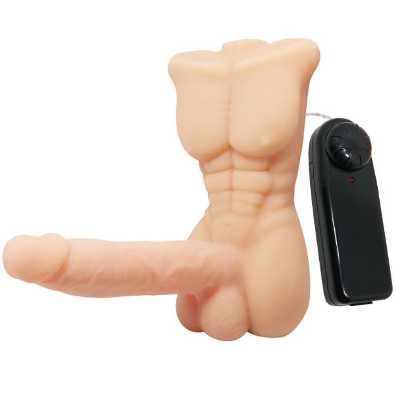 Torse Masculin Réaliste Temptation Bigger Man Pénis Vibrant Télécommandé - Baile