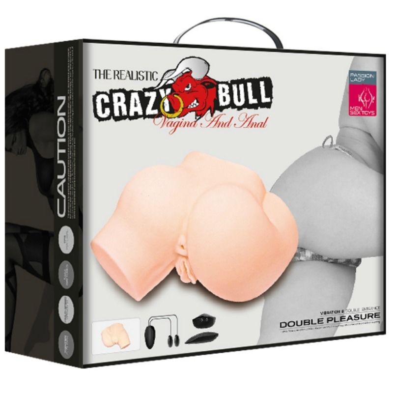 Masturbateur Buste Réaliste Double Pénétration Vagin Anus Vibrant - Crazy Bull