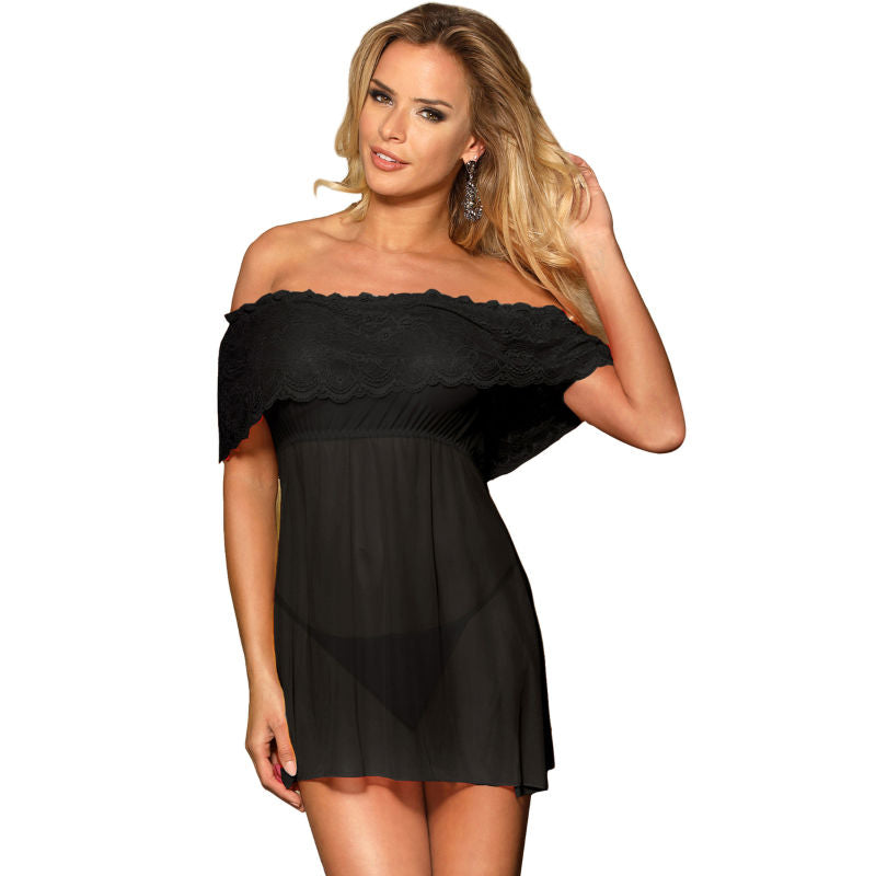 Robe Courte Sexy Dentelle Transparente + String Inclus - Subblime
