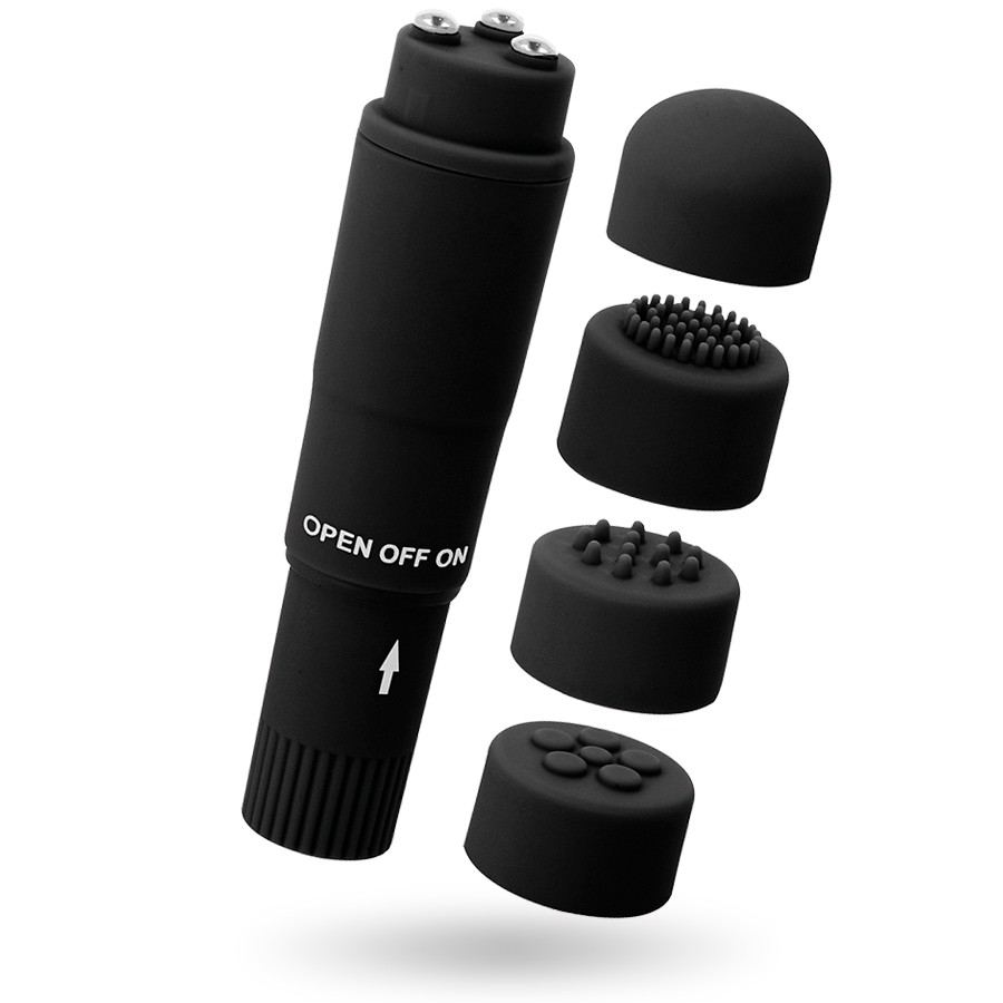 Mini Vibromasseur de Poche Kurt - 4 Têtes Interchangeables - Glossy