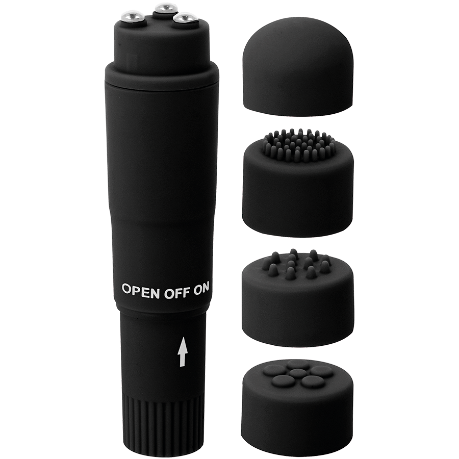 Mini Vibromasseur de Poche Kurt - 4 Têtes Interchangeables - Glossy