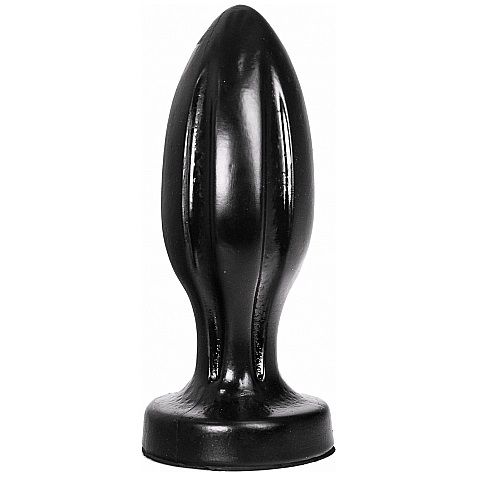 Plug Anal XXL 21 cm Rainuré PVC Étanche - All Black