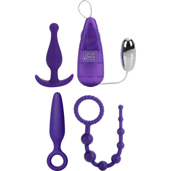 Kit Anal Complet Plugs Œuf Vibrant et Boules Silicone - CalExotics