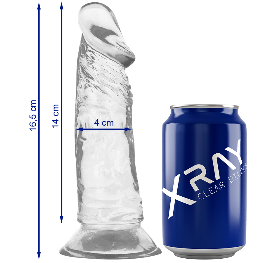 Gode Réaliste Transparent Clear Ventouse 16,5 cm - X Ray