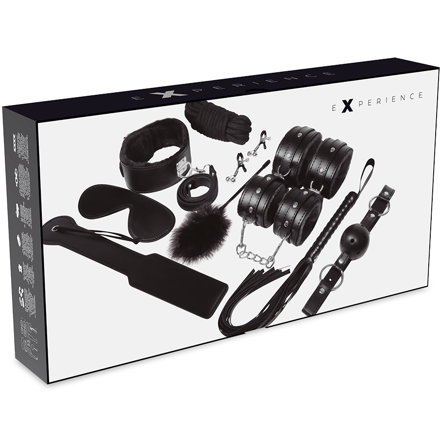 Kit BDSM 8 Pièces Cuir Synthétique - Bondage Complet - Experience
