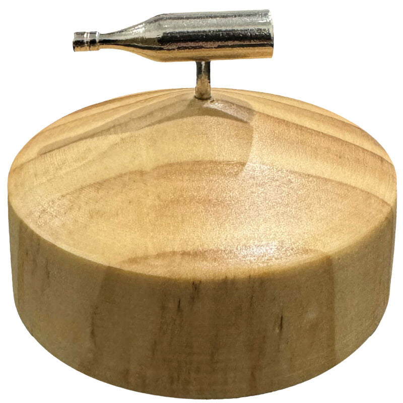 Jeu Coquin Tournez la Bouteille Métal Base Tournante en Bois - Kheper Games