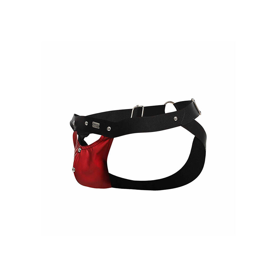 Jockstrap Dngeon Athlete Faux Cuir Look Sportif Sexy Rouge - Mob